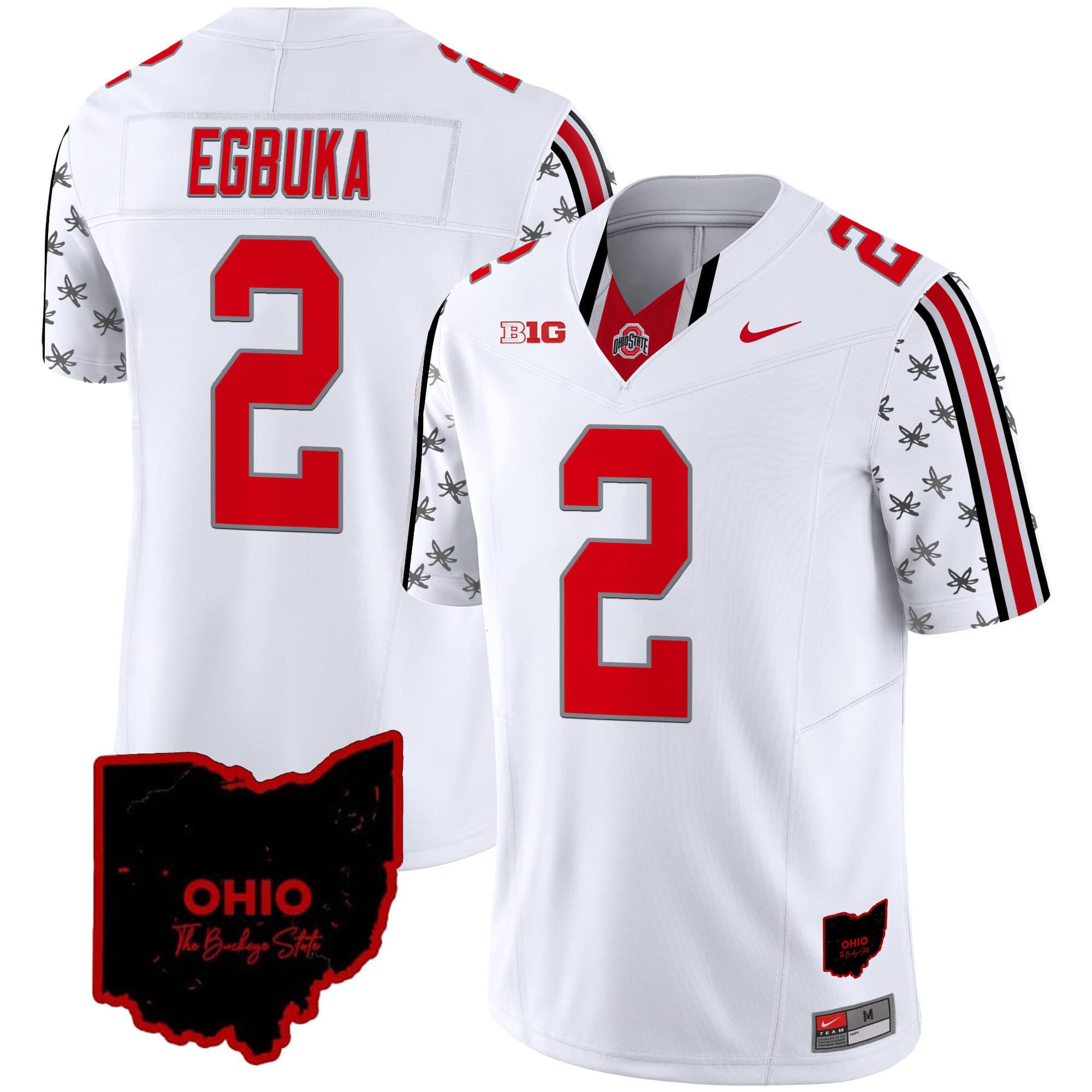 Men Ohio State Buckeyes #2 Egbuka White 2024 Nike Home Patch Vapor Limited NCAA Jersey->indianapolis colts->NFL Jersey